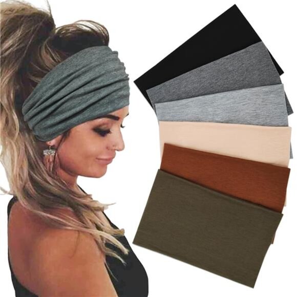 Wide Headbands For Women Stretch Headband Boho Head Bands Women's Hair Band - Picture 1 of 7